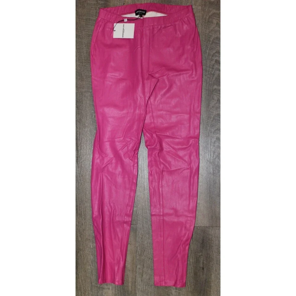 Generation Love Josie‎ Vegan Leather High Rise Leggings Hot Pink NWT SZ M